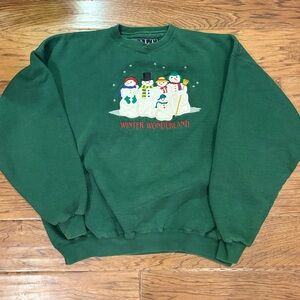 Vintage Galt Sand “Winter Wonderland” Snowman Sweatshirt XL Made in USA